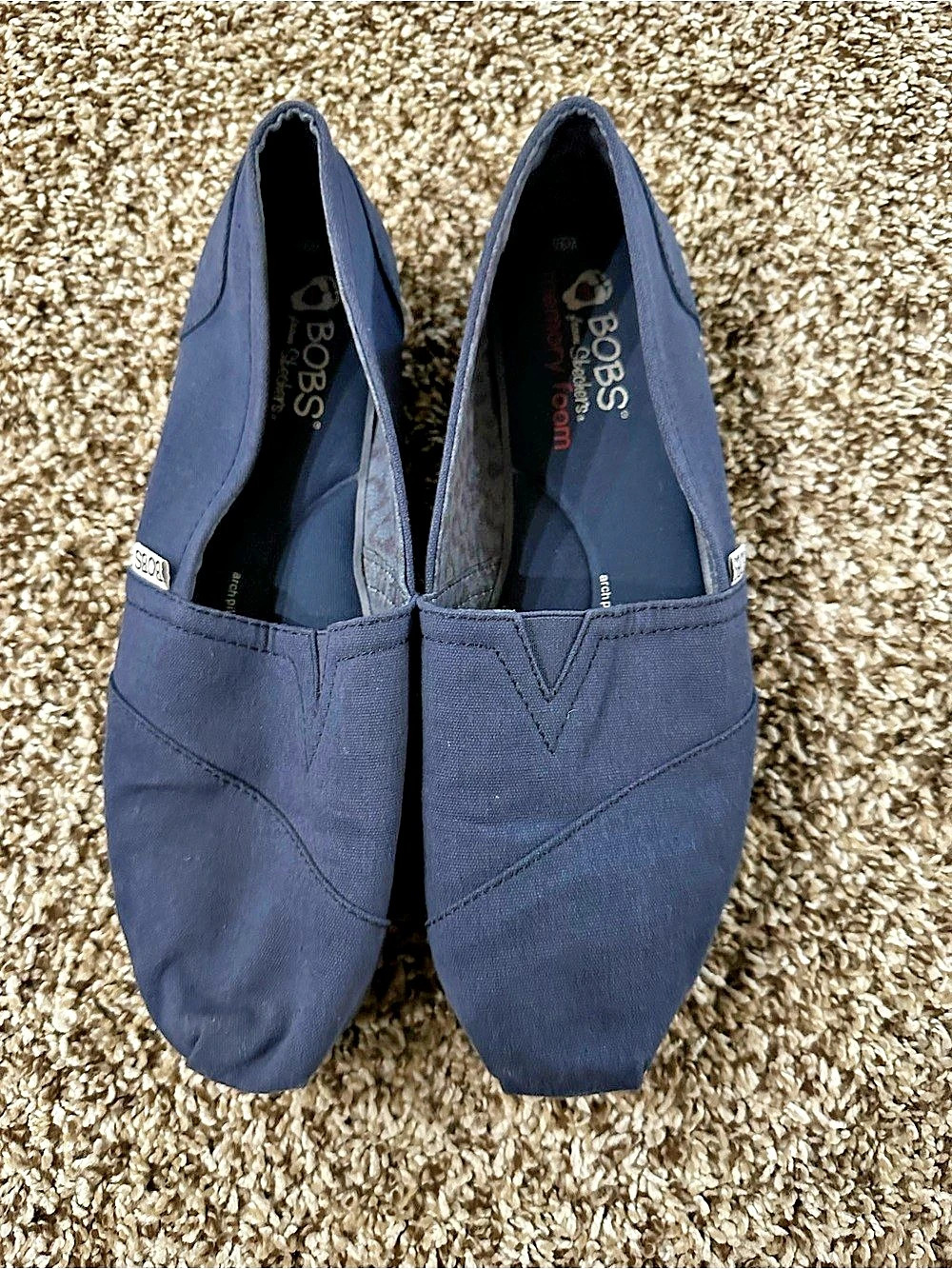 BOBS Memory Foam Slip-On Flats Blue US 9.5